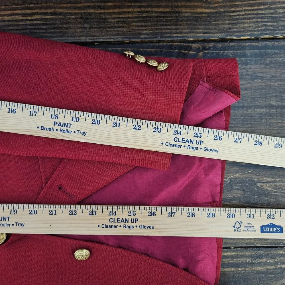 VTG Hardwick Men's Sport Coat Blazer Two Button Red Polyester Solid Size 34R
